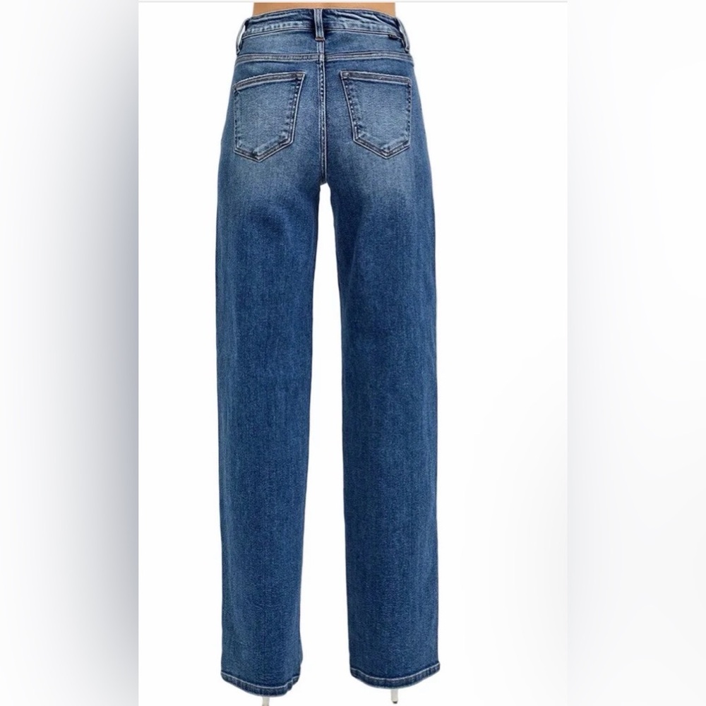 Wide Leg Women's Jeans in Vintage Blue - Picture 2 of 9